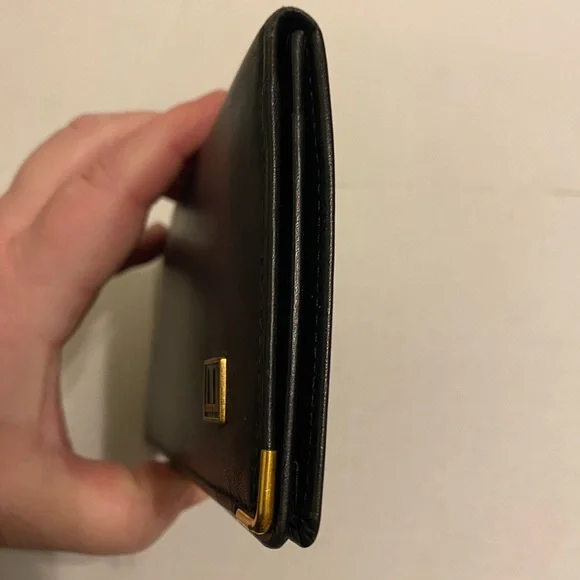 Dunhill Black Gold Trim Long Bifold Wallet - Picture 3 of 14